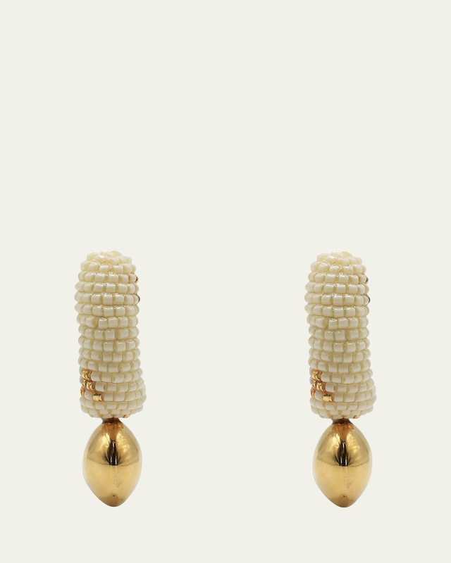 Origen Hoop Earrings, Beige